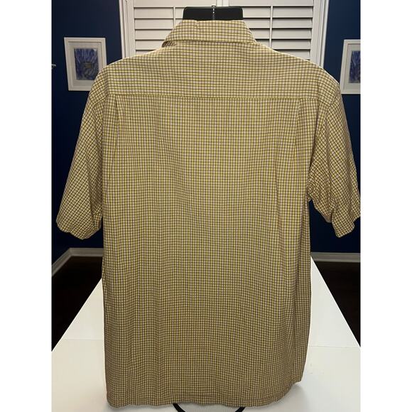 Columbia Men’s XXL Short Sleeve Shirt Yellow Plaid Cotton Casual Button Down 2XL - Picture 2 of 12